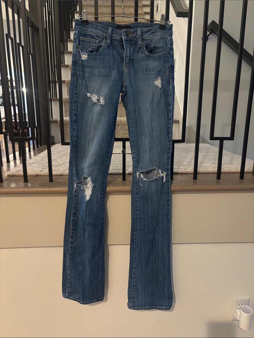 Women's Distressed Blue Jean - Classic Fit